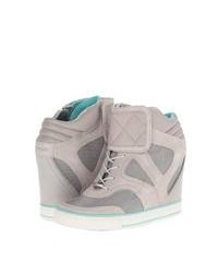 Grey Suede Wedge Sneakers: DKNY Gracie Wedge Shoes Grey Suedecanvas