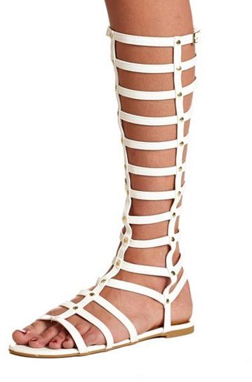 Charlotte Russe Studded Knee High Gladiator Sandals | Where to buy ...